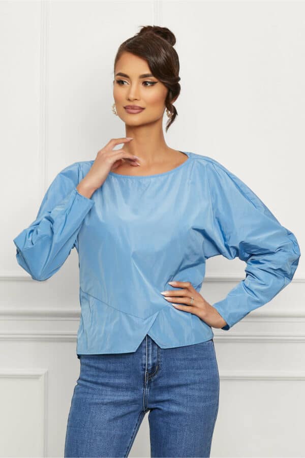 Bluza Anastasia albastra din fas