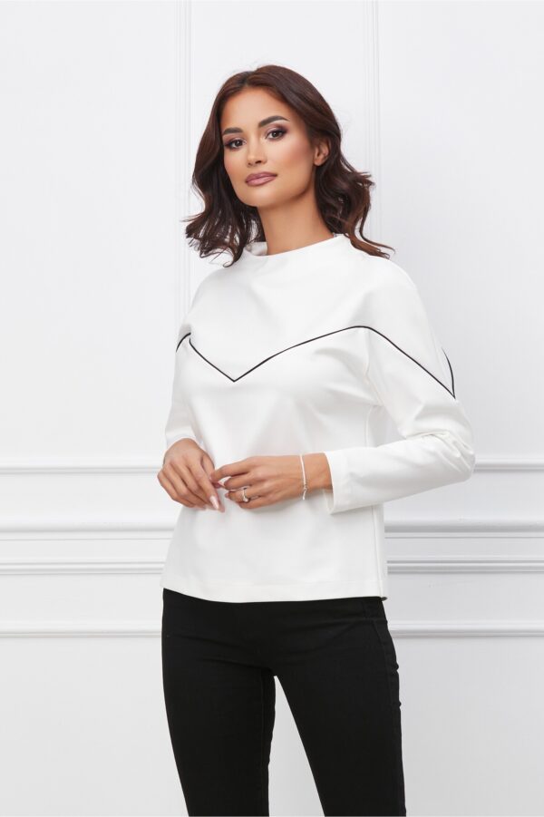 Bluza Anemona alba cu dunga neagra