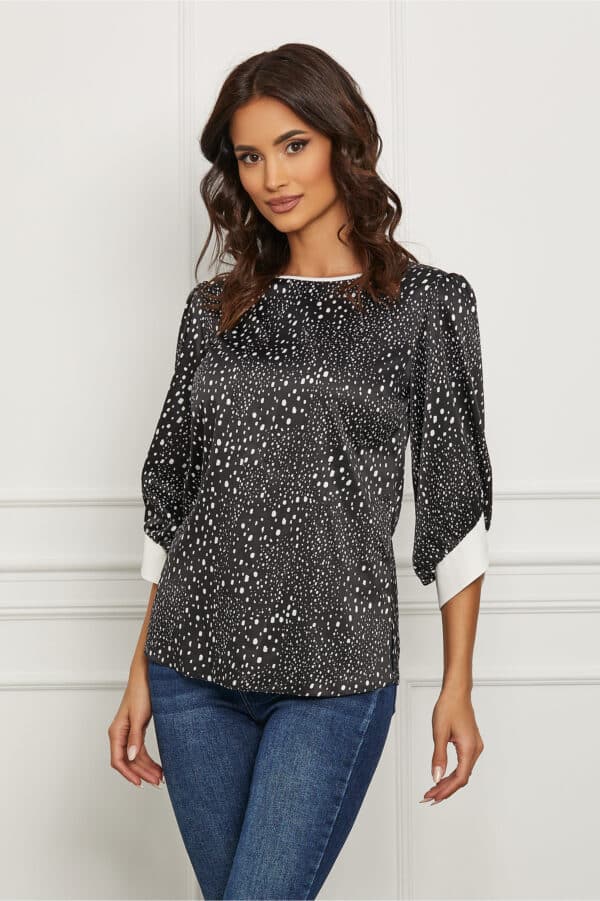 Bluza LaDonna neagra cu picatele albe
