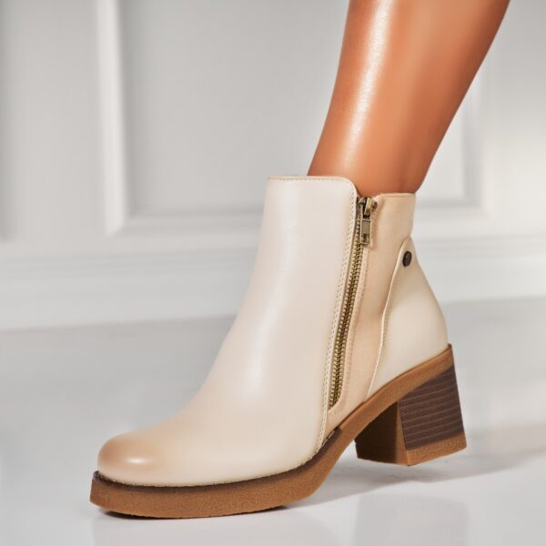 Botine dama Imblanite Bej din Piele Ecologica Jonella A7452