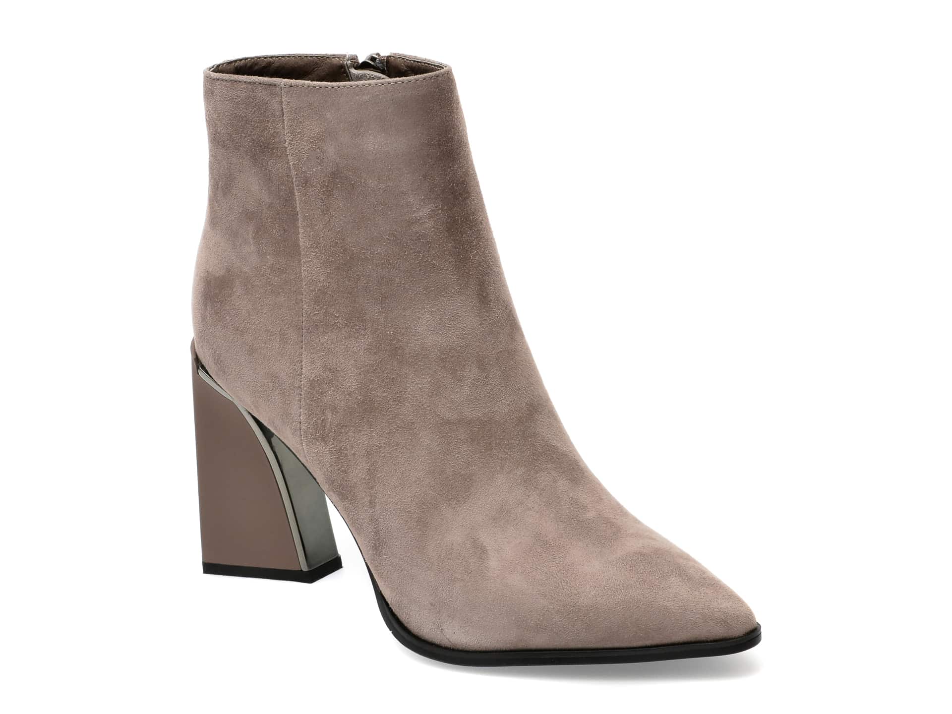 Botine EPICA gri, 1410, din piele intoarsa