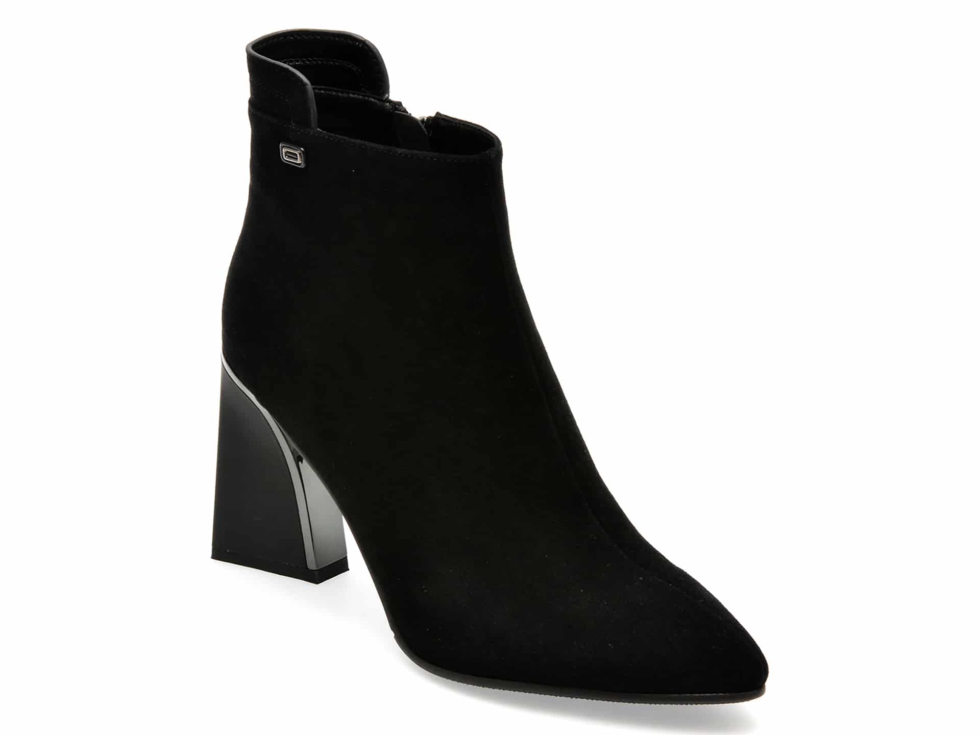 Botine EPICA negre, F630036, din piele intoarsa