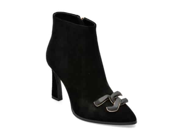 Botine EPICA negre, K330015, din piele intoarsa