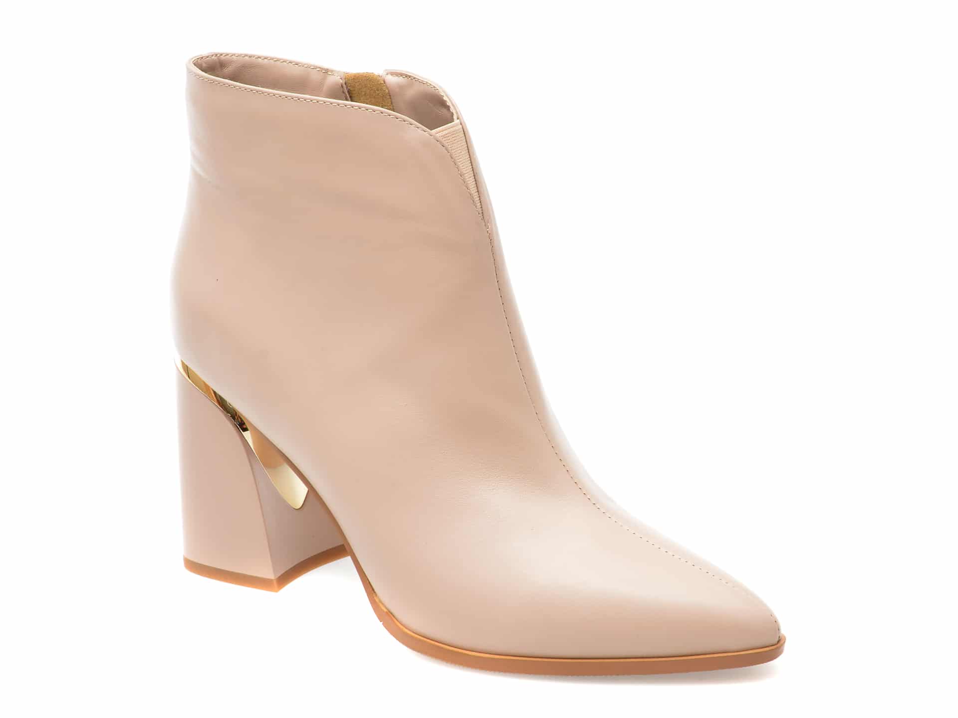Botine GRYXX nude, 3C417, din piele naturala