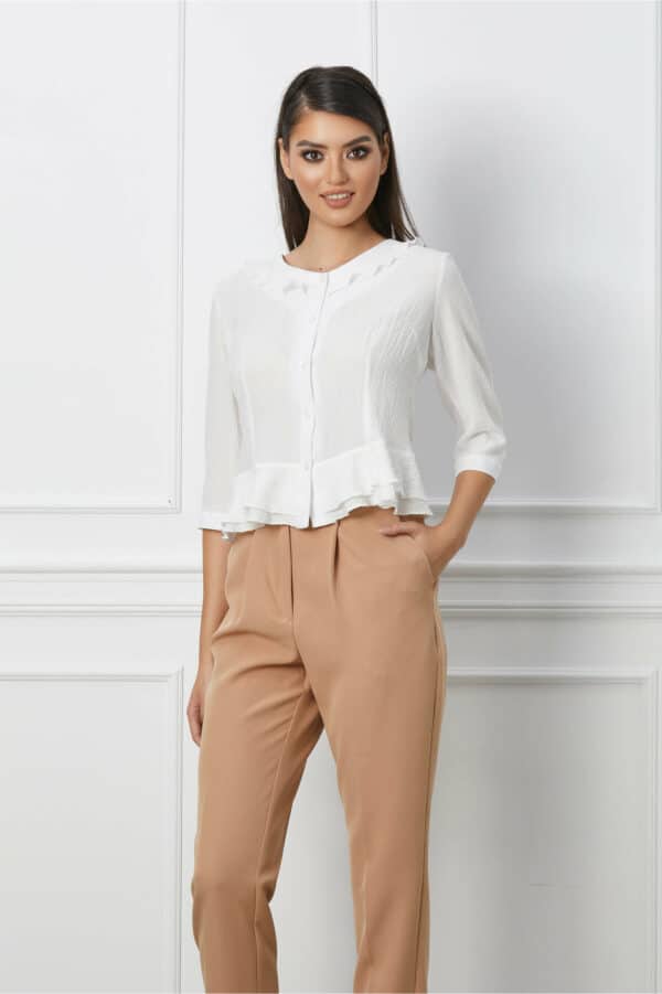 Camasa Aiana alba cu volanase