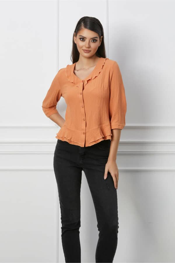 Camasa Aiana caramizie cu volanase