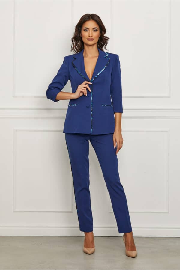 Compleu Dy Fashion bleumarin cu banda decorativa