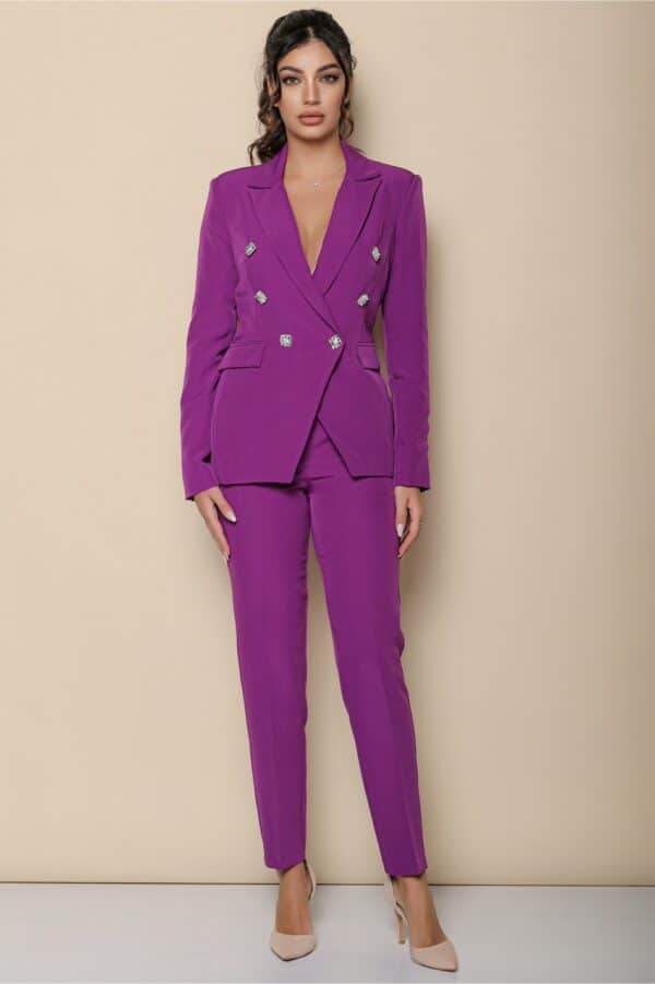 Compleu MBG magenta cu nasturi pe sacou