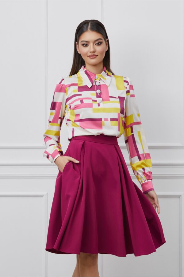 Fusta MBG clos magenta cu buzunare