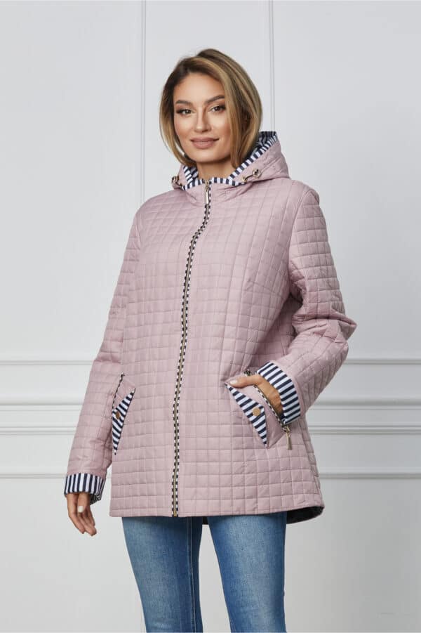 Geaca Dora roz subtire matlasata