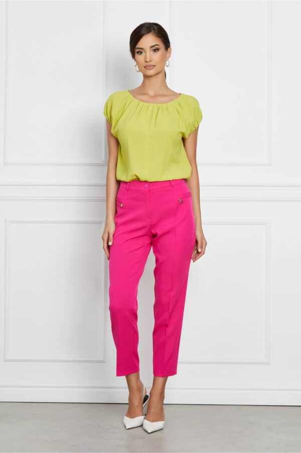 Pantaloni Daniela fucsia office