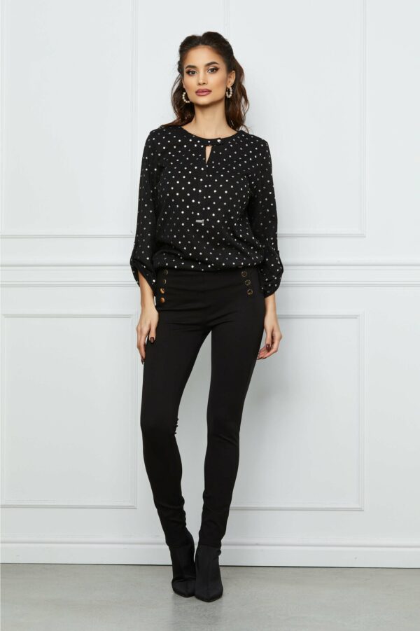 Pantaloni Karina negri cu nasturi