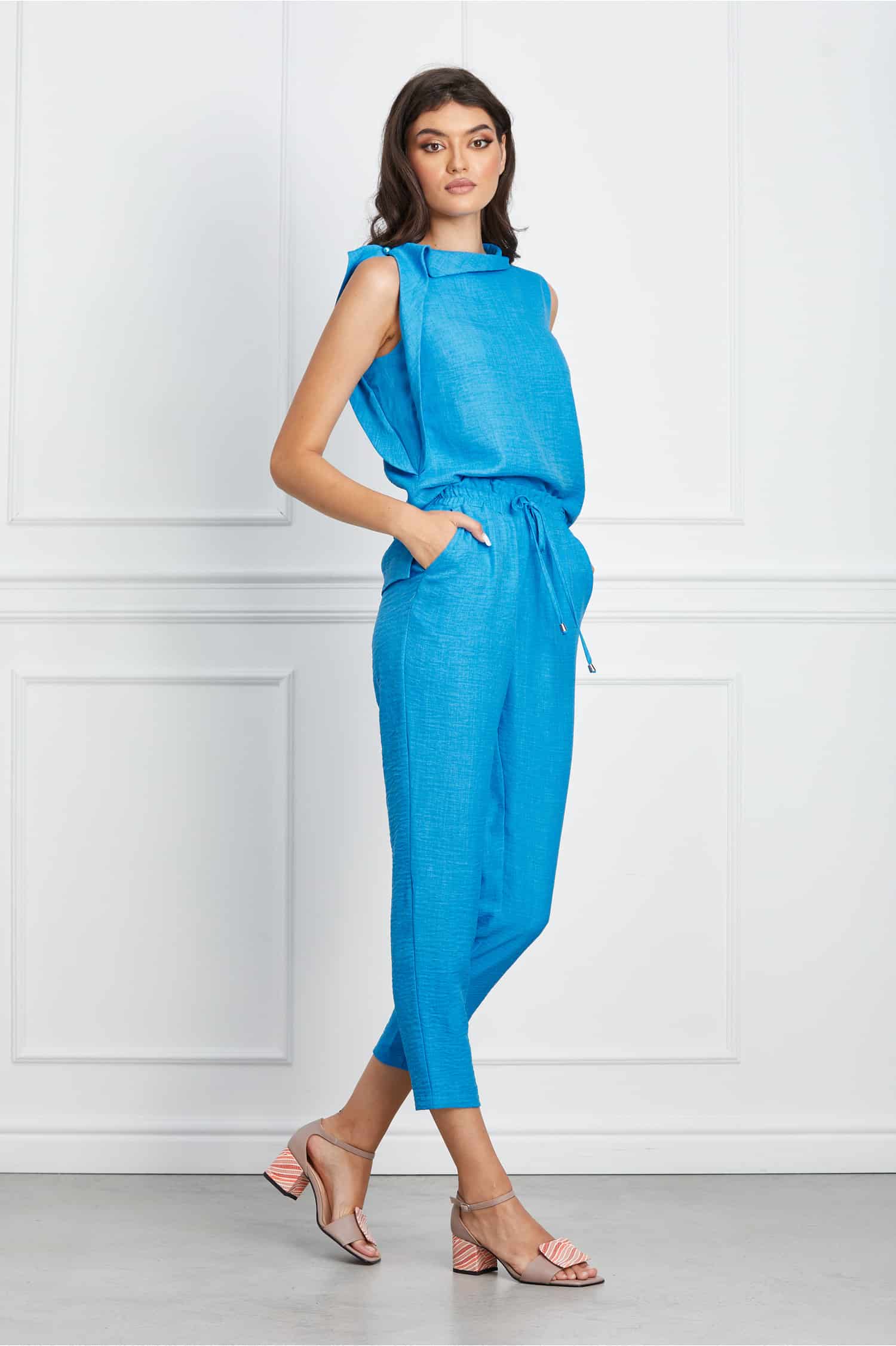 Pantaloni LaDonna albastri vaporosi