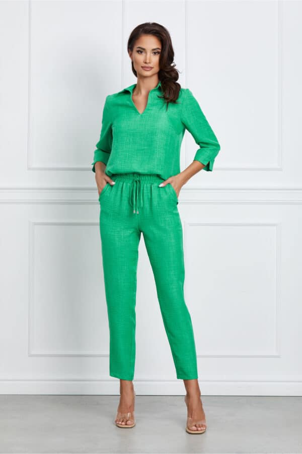 Pantaloni LaDonna verzi vaporosi