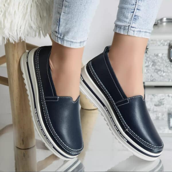 Pantofi casual ilda navy piele naturala
