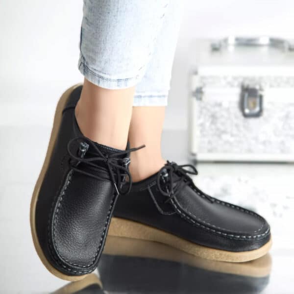 Pantofi casual lucy negru piele naturala
