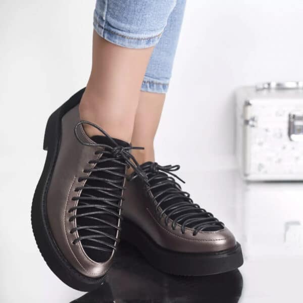 Pantofi casual tyler gri piele ecologica