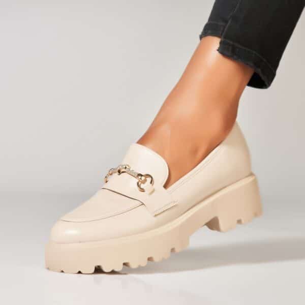 Pantofi dama casual Bej din Piele Ecologica Elmira A6973