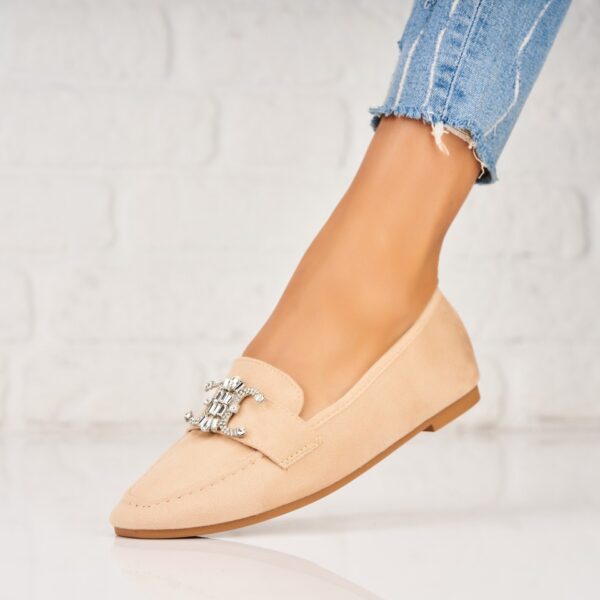 Pantofi dama casual Bej din Piele Ecologica Intoarsa Veraly A5346