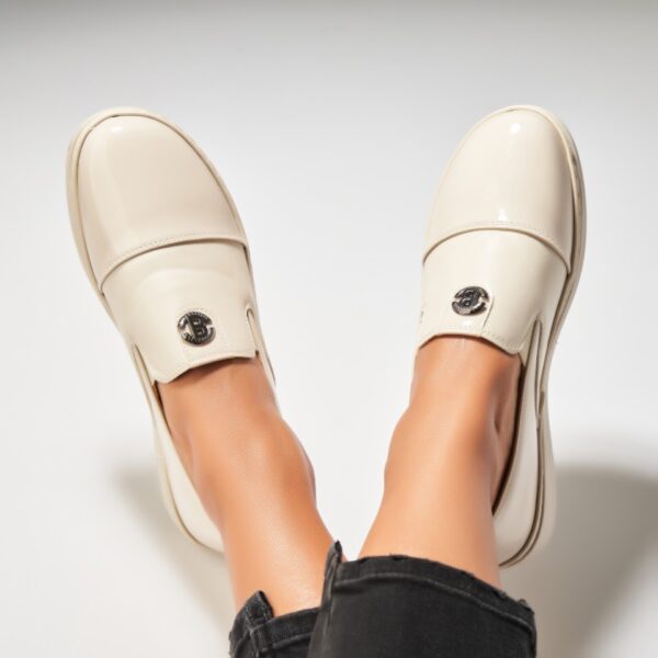 Pantofi dama casual Bej din Piele Ecologica Lacuita Gelela A6983