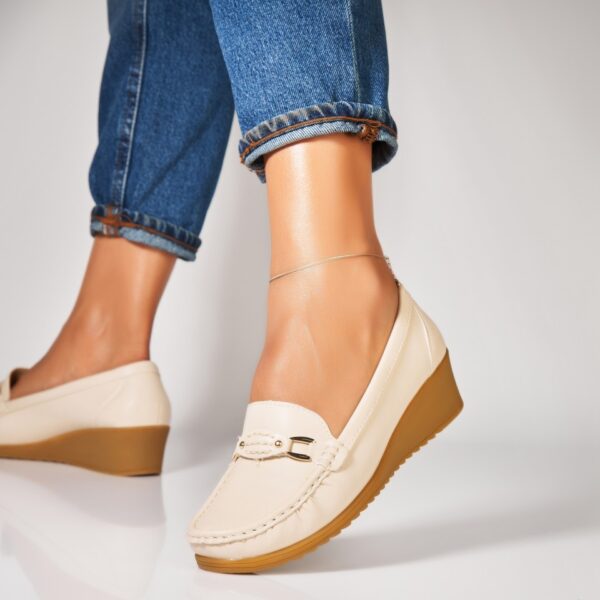 Pantofi dama casual Bej din Piele Ecologica Mischa A7261
