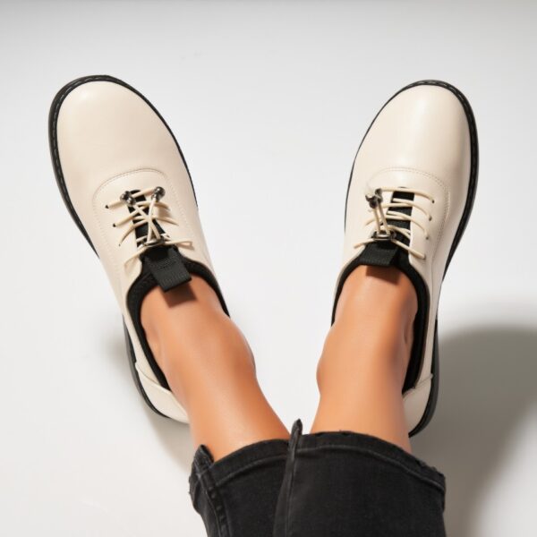 Pantofi dama casual Bej din Piele Ecologica Nishma A6979