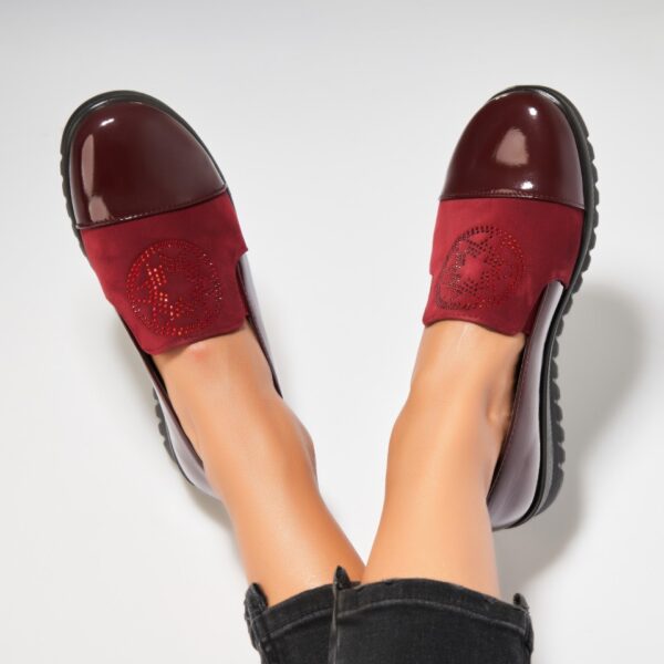 Pantofi dama casual Bordo din Piele Ecologica Lacuita Lukia A6943