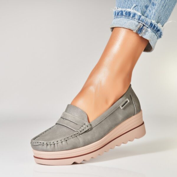 Pantofi dama casual Gri din Piele Ecologica Aiofe A7273