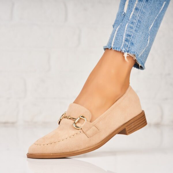 Pantofi dama casual Kaki din Piele Ecologica Intoarsa Airiz A5340