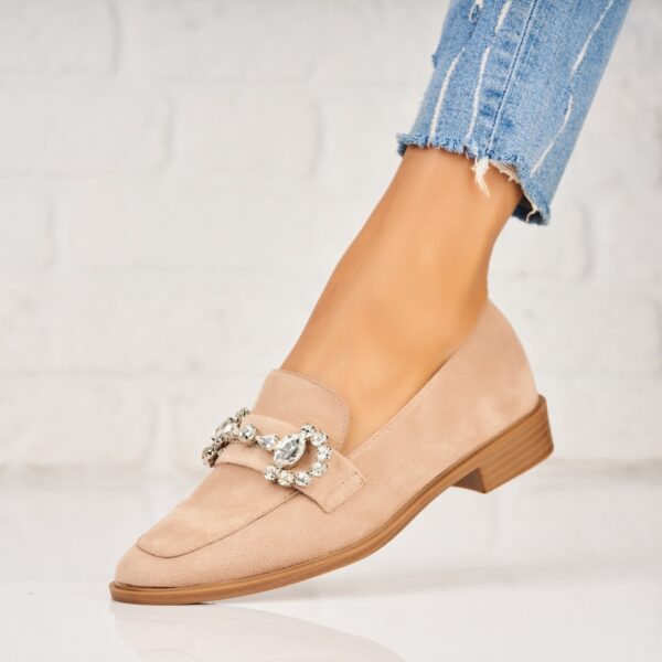 Pantofi dama casual Kaki din Piele Ecologica Intoarsa Beula A5314