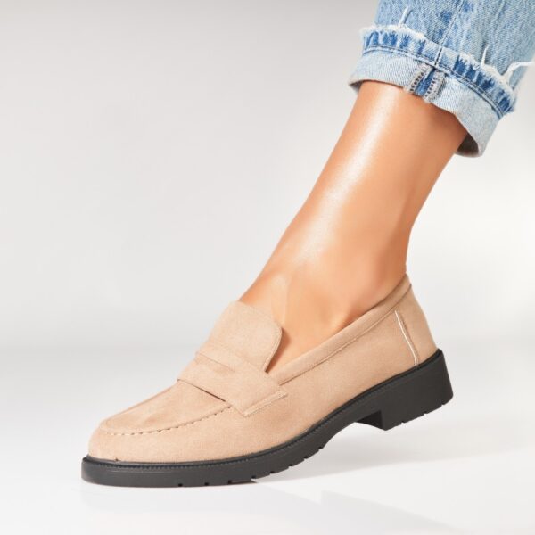 Pantofi dama casual Kaki din Piele Ecologica Intoarsa Shaylin2 A7206