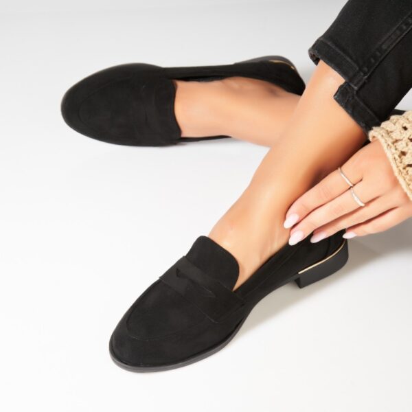 Pantofi dama casual Negri din Piele Ecologica Intoarsa Deklynn A6961