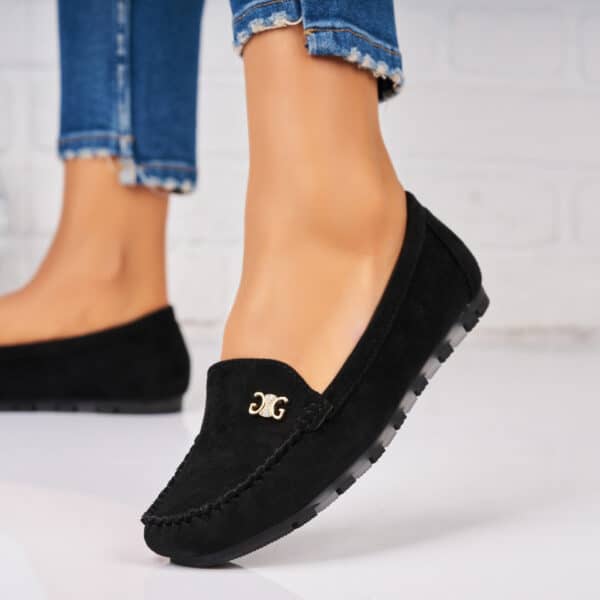 Pantofi dama casual Negri din Piele Ecologica Intoarsa Greyley A3794