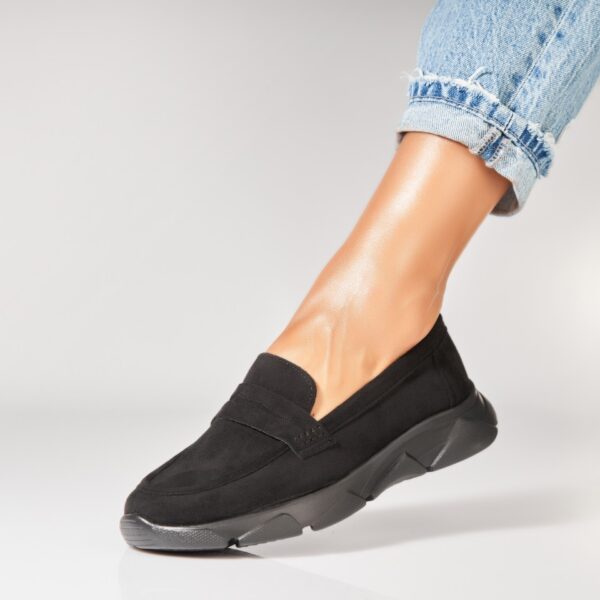 Pantofi dama casual Negri din Piele Ecologica Intoarsa Hudsyn A7277