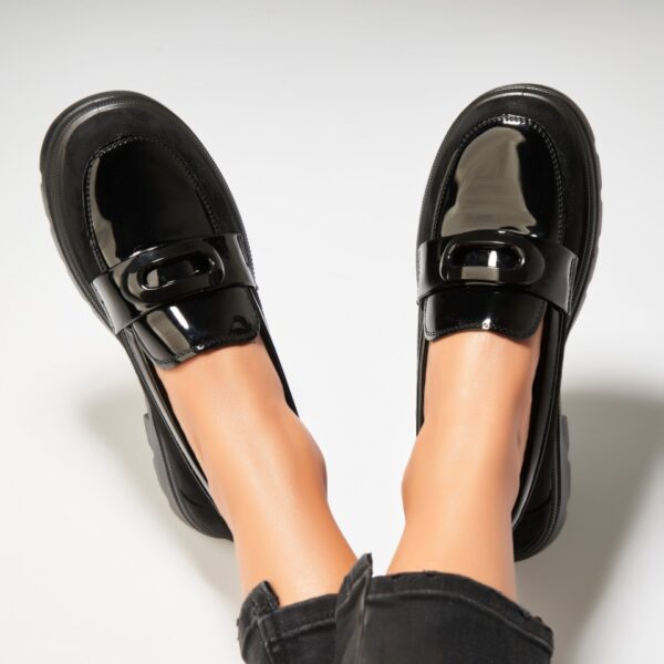 Pantofi dama casual Negri din Piele Ecologica Intoarsa Ruway2 A7020