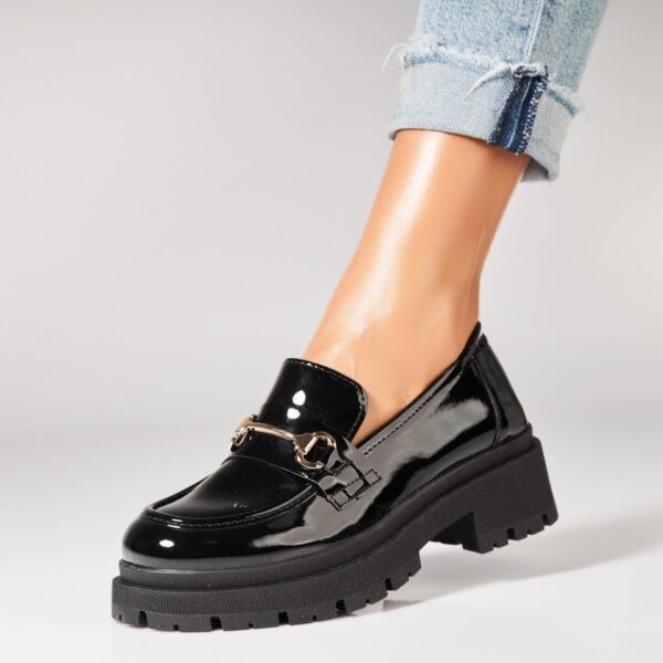 Pantofi dama casual Negri din Piele Ecologica Lacuita Yakira2 A7163