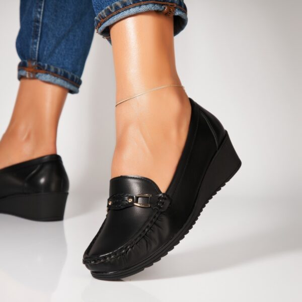 Pantofi dama casual Negri din Piele Ecologica Mischa A7253