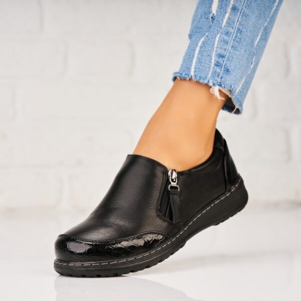 Pantofi dama casual Negri din Piele Ecologica Rezarta A5271