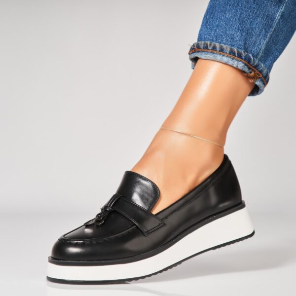 Pantofi dama casual Negri din Piele Ecologica Tasale A7041