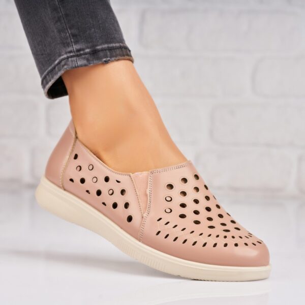 Pantofi dama casual Roz din Piele Ecologica Casho A4806
