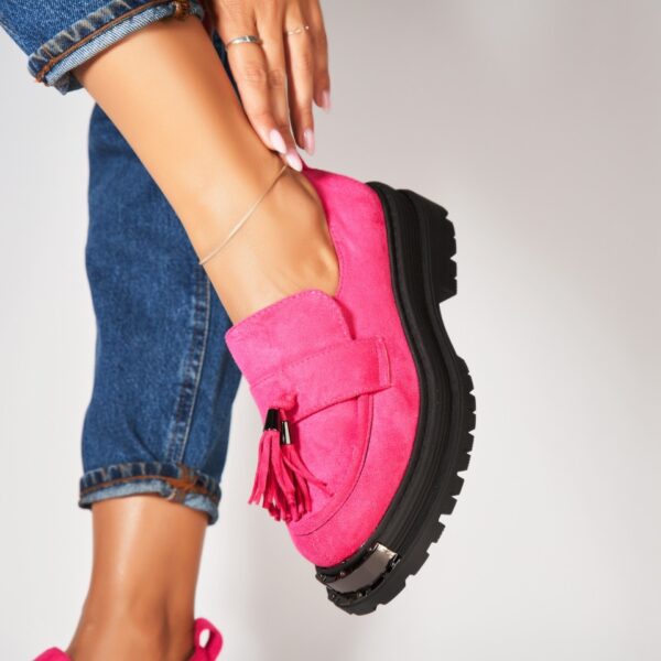 Pantofi dama casual Roz din Piele Ecologica Intoarsa Hawwa A7185