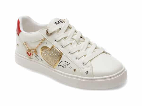 Pantofi ALDO alb-negru, LANDSCAPE122, din piele ecologica