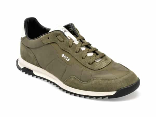 Pantofi BOSS kaki, 8891, din material textil