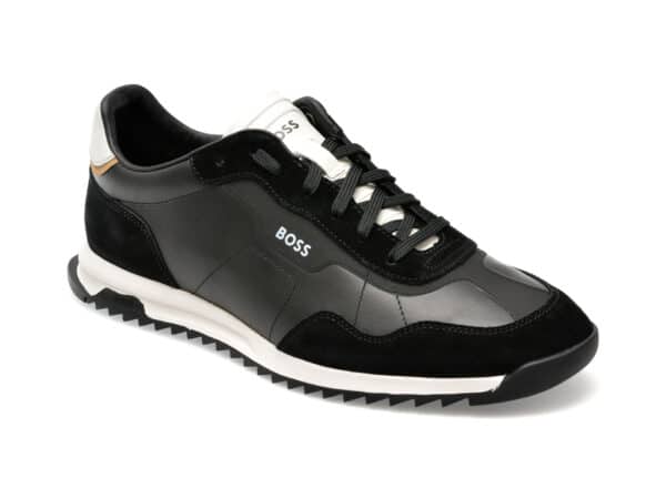 Pantofi BOSS negri, 4036, din piele naturala