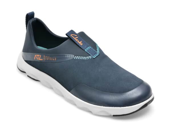 Pantofi CLARKS bleumarin, ATL COAST MOC-I, din piele intoarsa