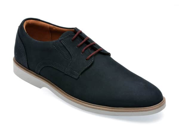 Pantofi CLARKS bleumarin, MALWOOD LACE-2, din nabuc