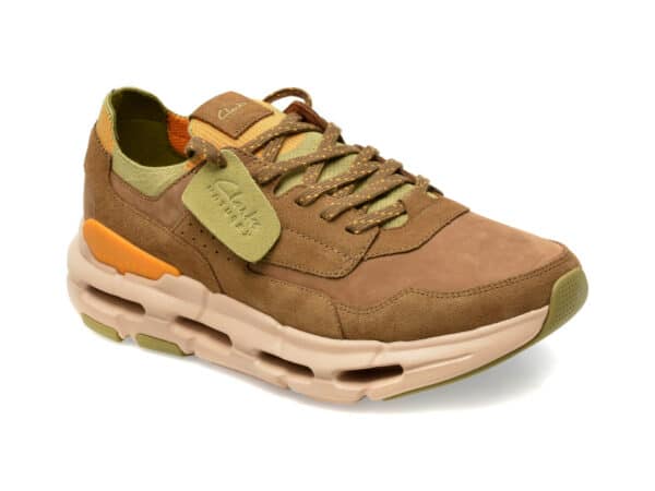 Pantofi CLARKS gri, NXELO, din piele intoarsa