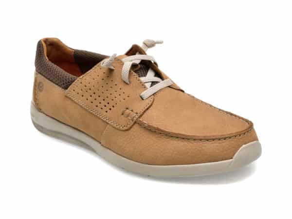 Pantofi CLARKS maro, GORWIN MOC 04-2, din nabuc