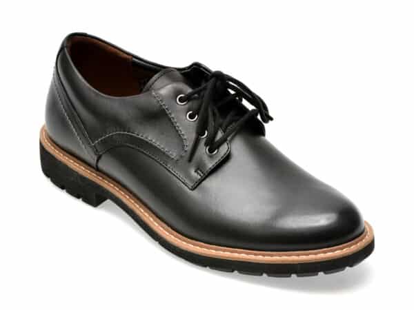 Pantofi CLARKS negri, BATCHAL, din piele naturala