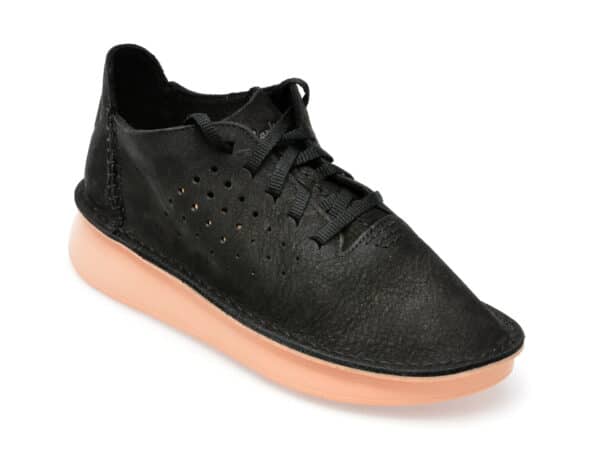 Pantofi CLARKS negri, VELHILL ETCH 01-2, din nabuc